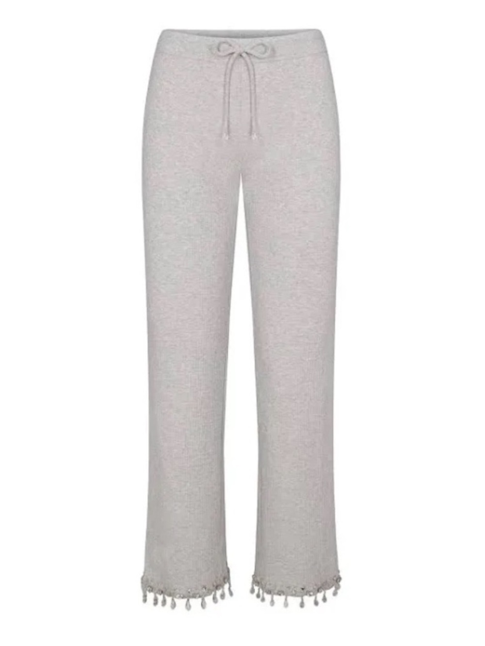 Skims Gray Ribbed w Crystals Elastic Drawstring Waist Chandelier Pants Sz. 3X